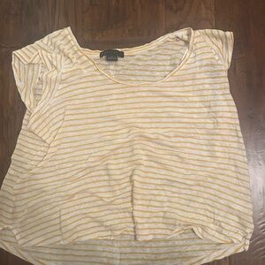 Striped Yellow and White Women's Top